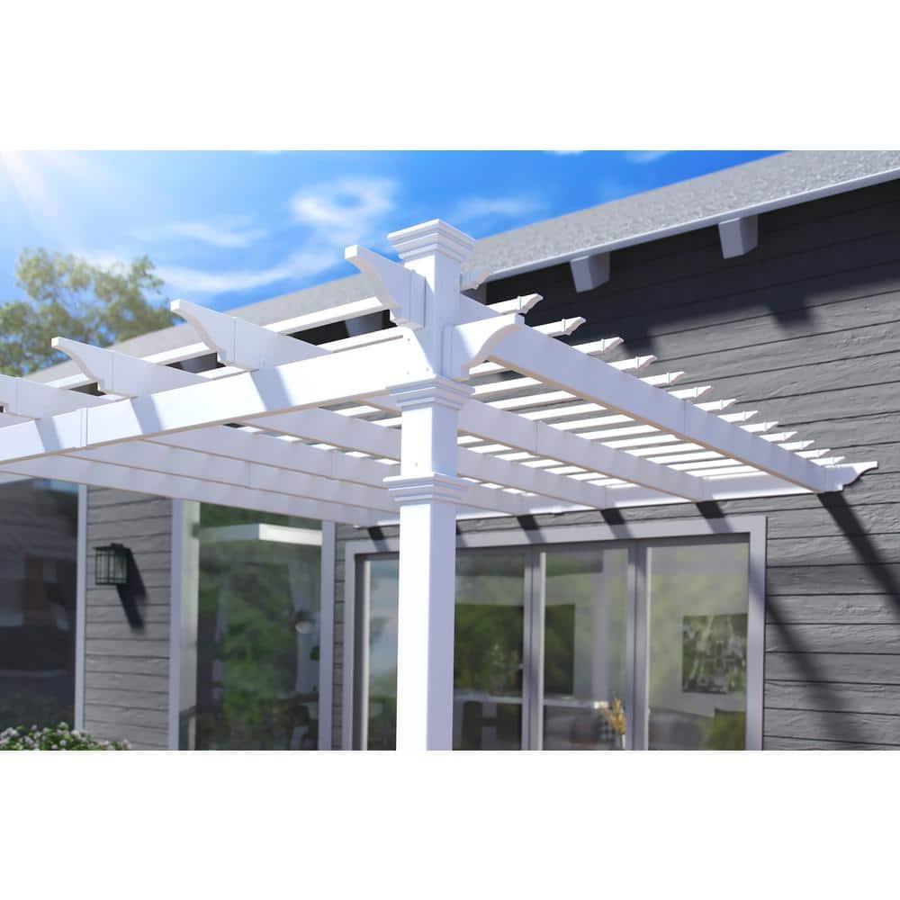 Vita 12' x 12' Freemont White Vinyl Pergola, VA42044