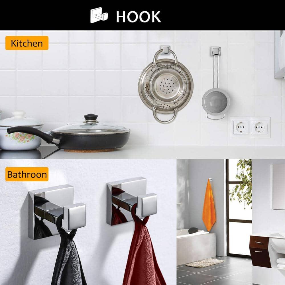 5-Piece Bathroom Hardware Accessories Set, 23.6" Towel Bar Towel Rack Sets Modern Towel Ring Kit Stainless Steel Wall Mounted (Chrome)