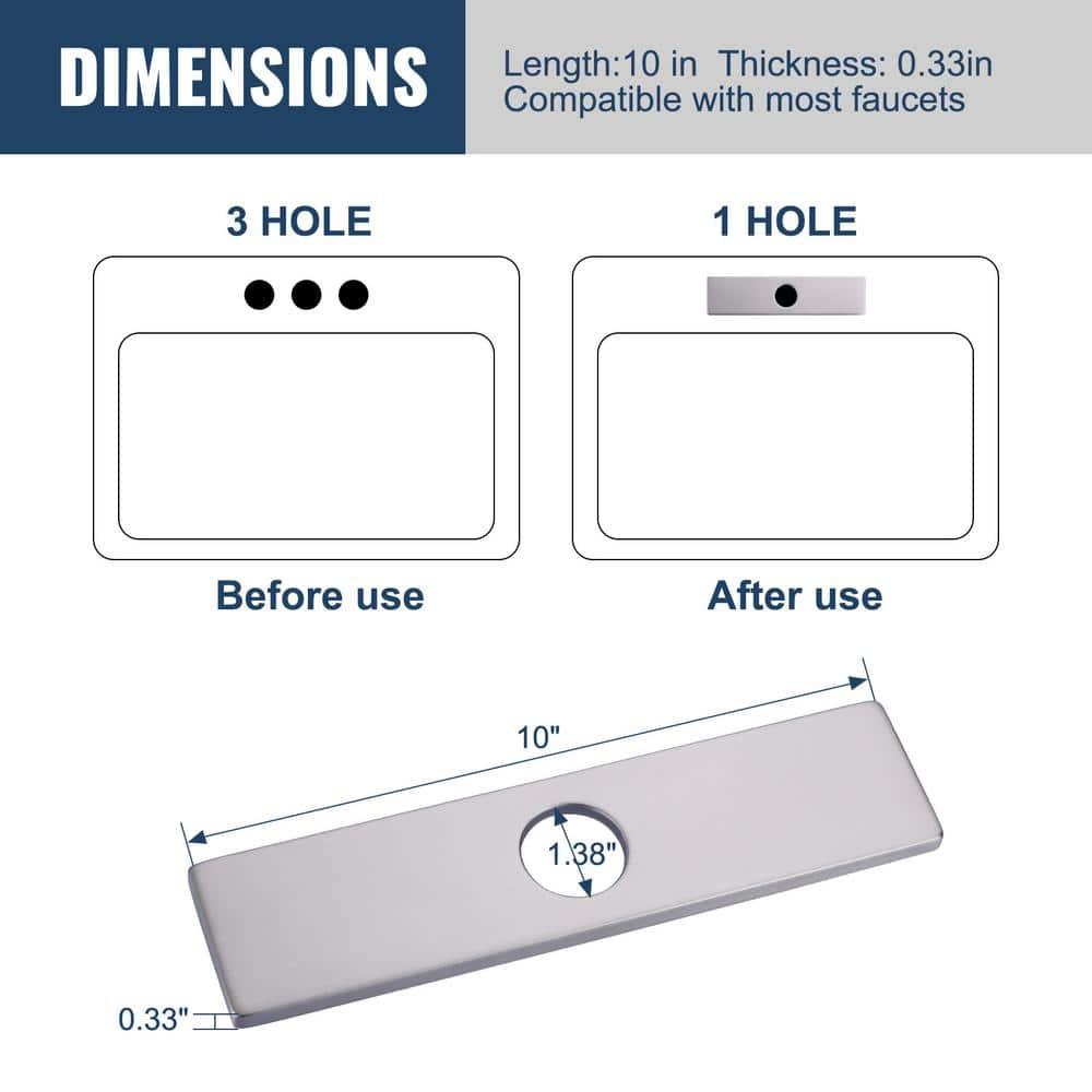 iVIGA VCC06 iVIGA 10" Sink Faucet Hole Cover Deck Plate