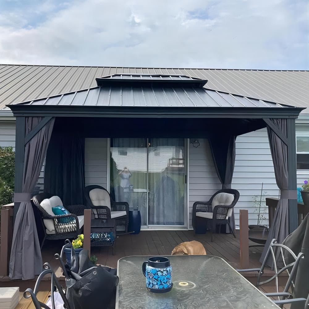 Purple Leaf Metal Patio Gazebo