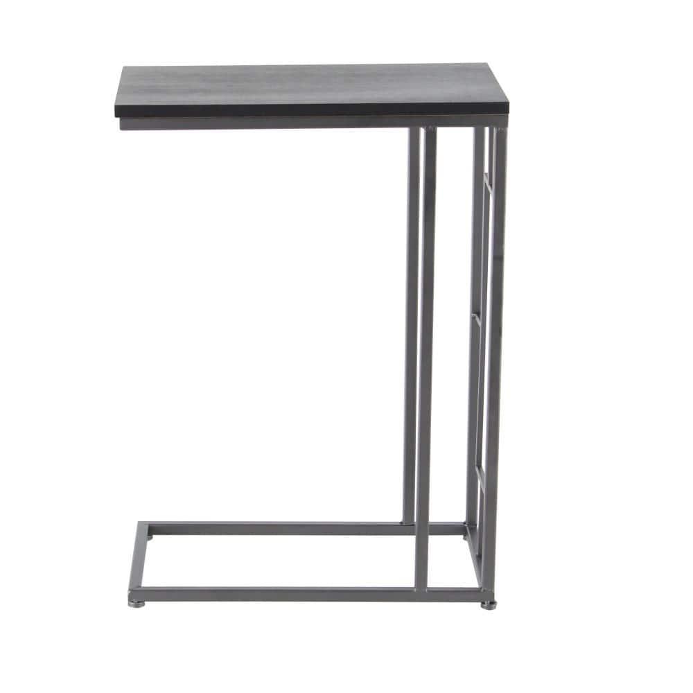 Contemporary Iron and Wood Accent Table Dark Gray - Olivia & May