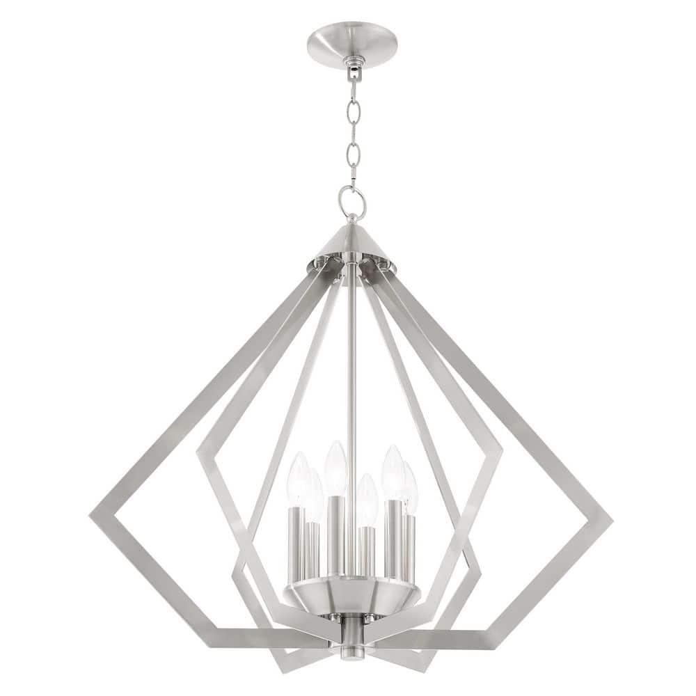 Livex Lighting Prism 6 - Light Chandelier in  Brushed Nickel