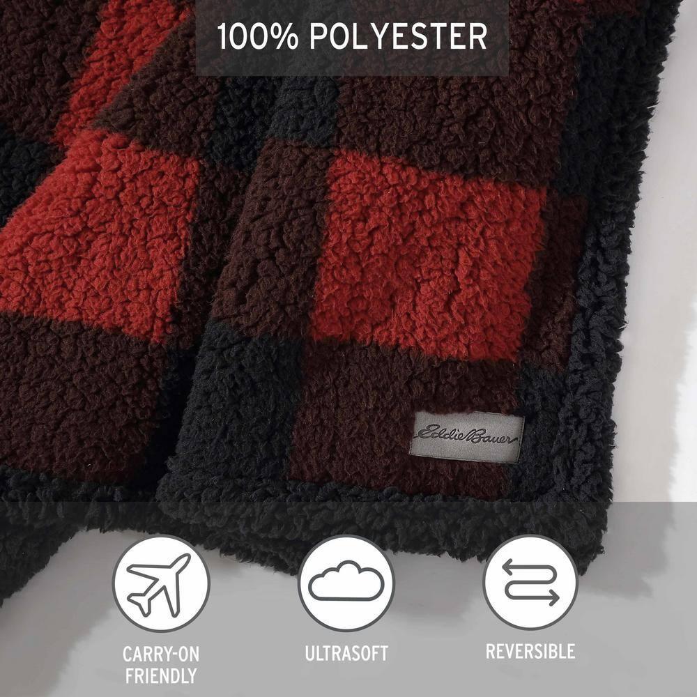 Eddie Bauer Eddie Bauer Printed Sherpa Reversible Throw Blankets