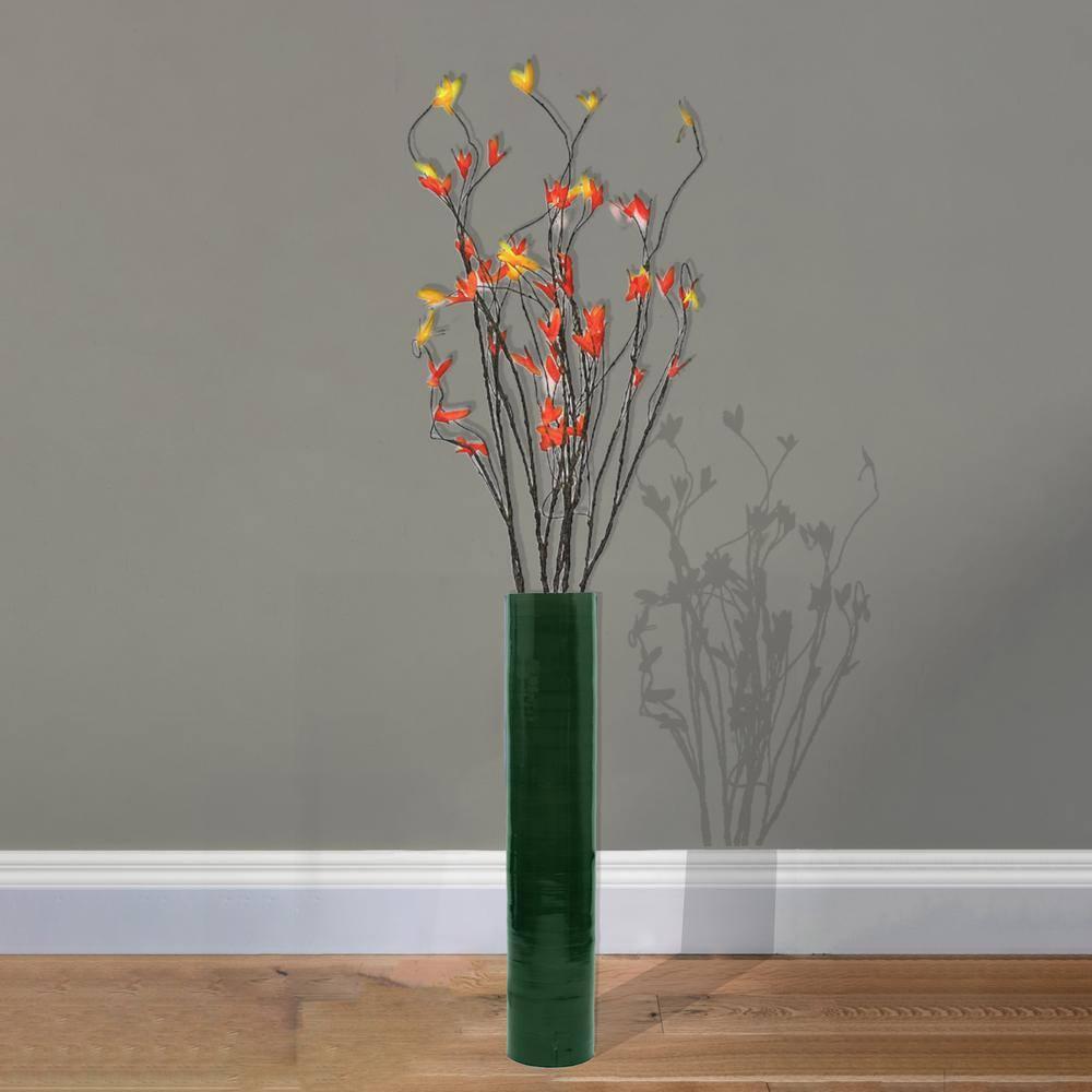 Uniquewise 30-inch-tall Decorative Contemporary Bamboo Display Floor Vase - Cylinder Shape - Stylish Home Decor Accent - Green - Modern Tall Vase