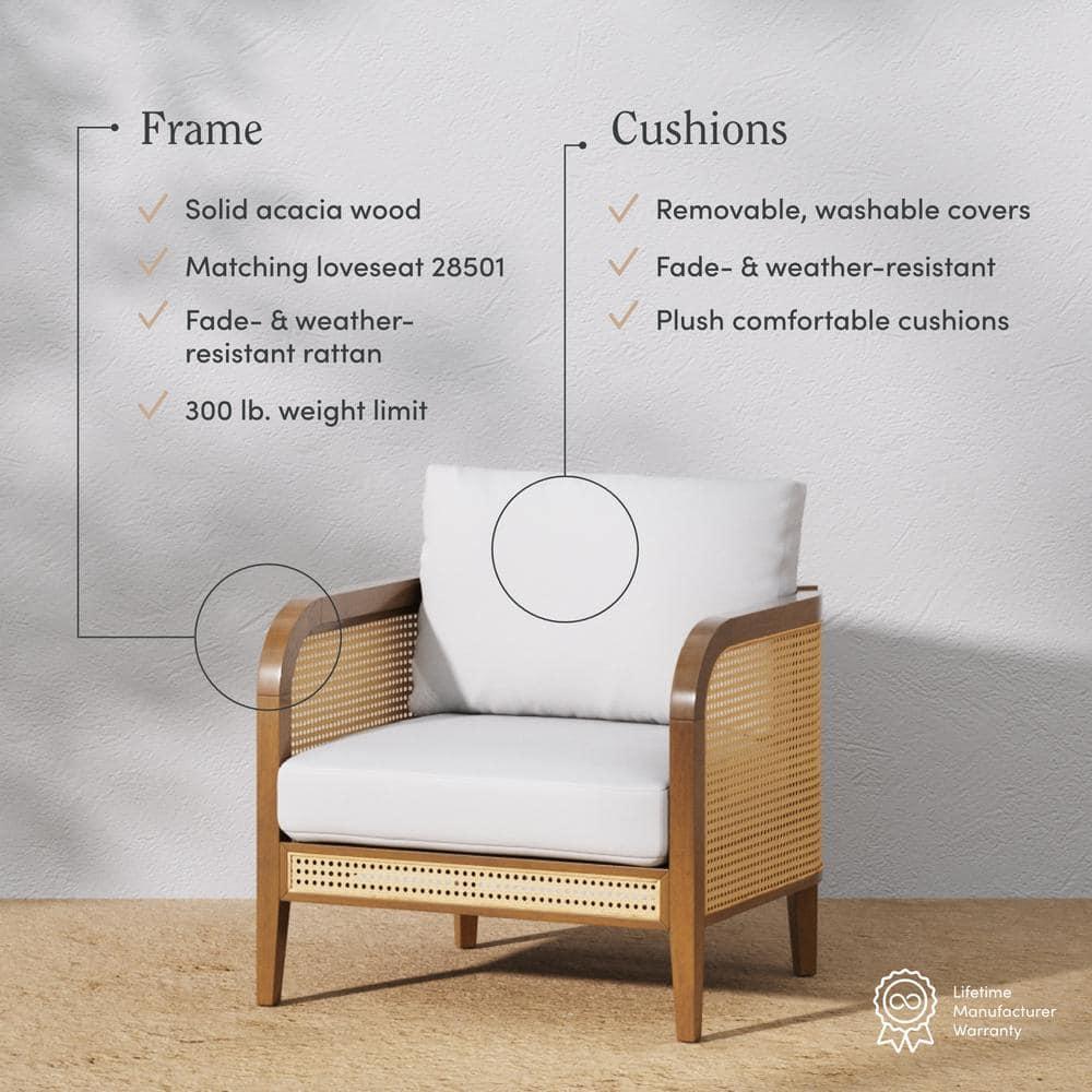 Nathan James 3pc Twila Wicker Outdoor Patio Conversation Set White