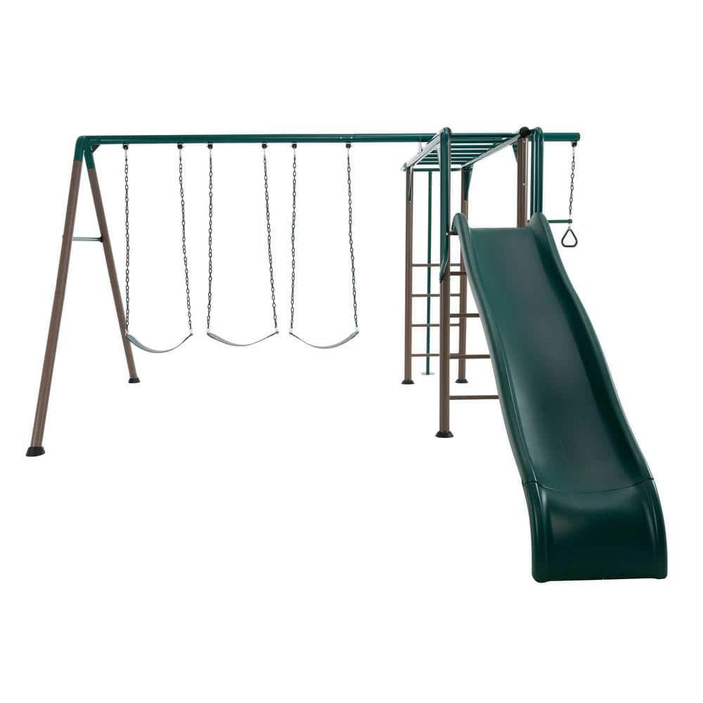 Lifetime Lifetime Powder Coated Steel Swing Set with 4 Swing(s) , 1 Slide(s)