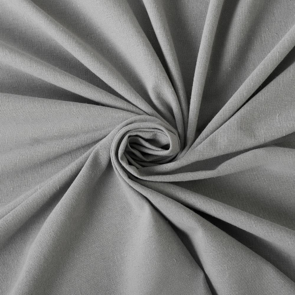 40"x63" Archaeo Light Filtering Cotton Blend Button Tab Top Curtain Panel Gray: Transitional Indoor Curtain
