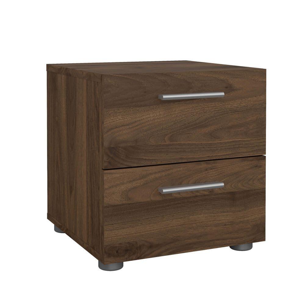 Tvilum Loft 2 Drawer Bedroom Nightstand for Adults, Walnut