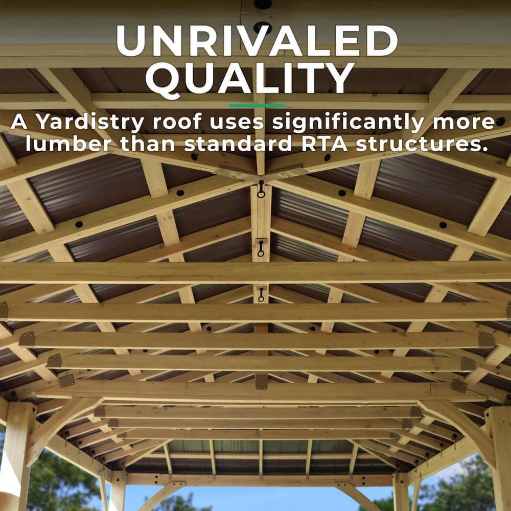 Yardistry Meridian 12 Ft. W x 20 Ft. D Solid Wood Patio Gazebo