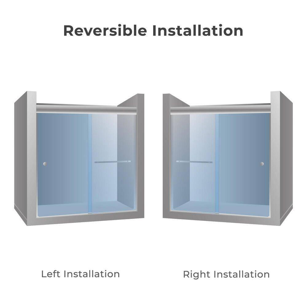 44" - 48" W 70" H Double Sliding Semi-Frameless Shower Door