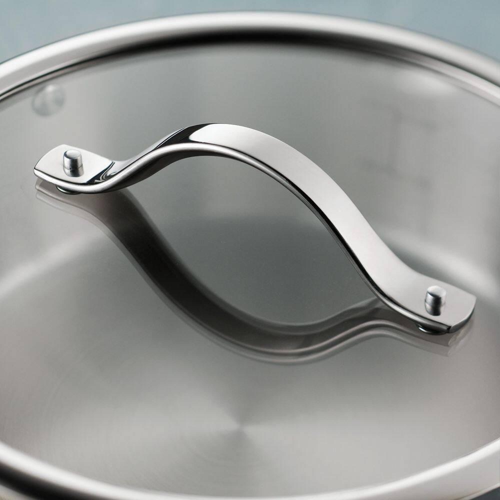 Tramontina Tramontina Tempo Tri-Ply Base Stainless Steel 6-Quart Braiser Pan with Glass Lid, Induction-Ready, Oven-Safe, Dishwasher-Safe