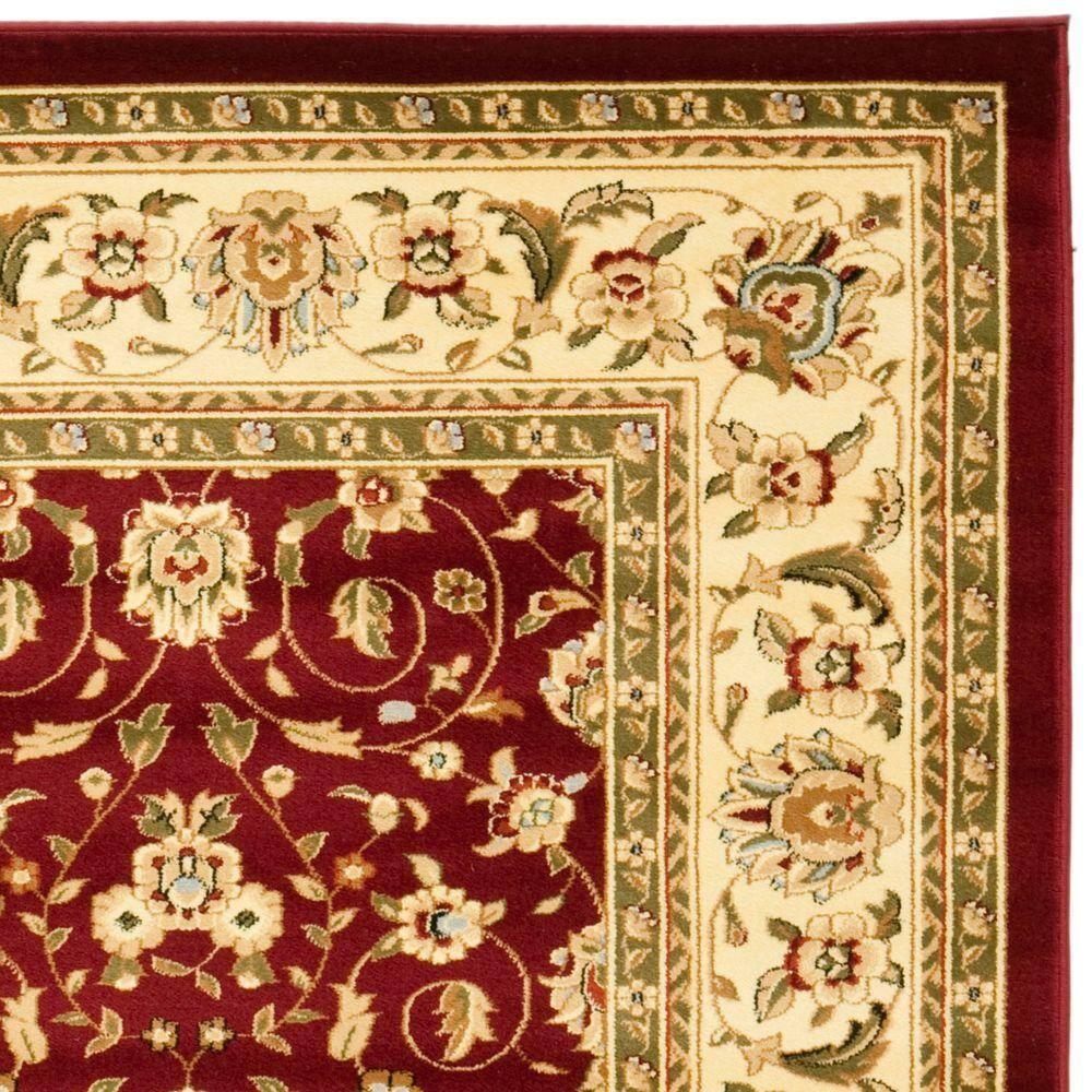 Safavieh Lyndhurst Adelyne 9 x 12 (ft) Loomed Polypropylene Red/Ivory Rectangular Indoor Floral/Botanical Oriental Area rug