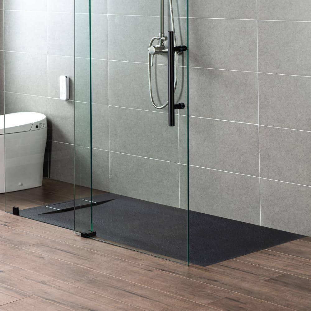 47.25" W x 35.4" D Solid Surface Rectangular Shower Base, Non-Slip, Low-Profile, Curbless, Wheelchair Accessible