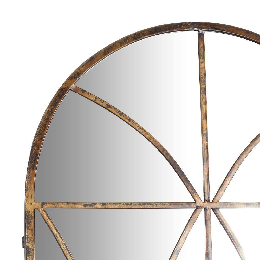 One Allium Way® Metal Window Pane Inspired Room Wall Mirror with Arched Top