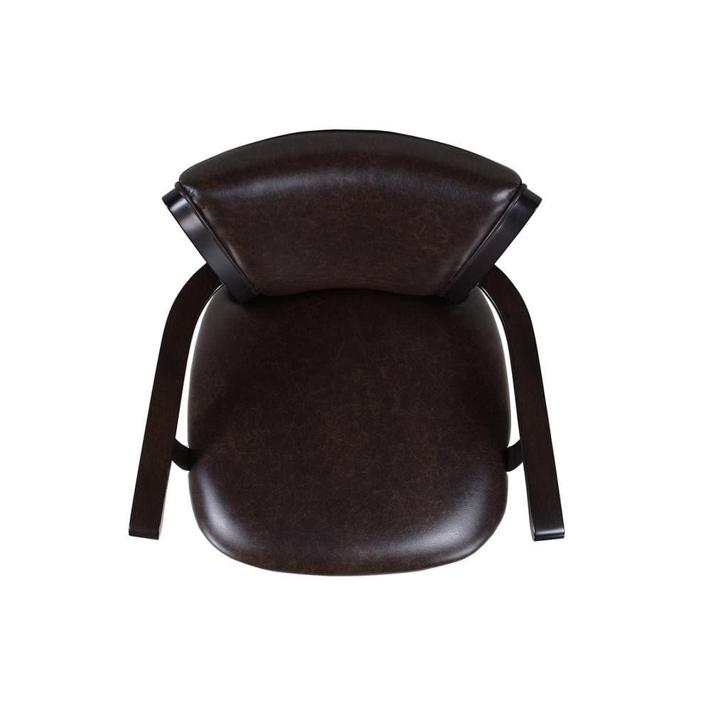 Williams 31" Swivel Bar Stool with Armrests Vintage Brown Faux Leather