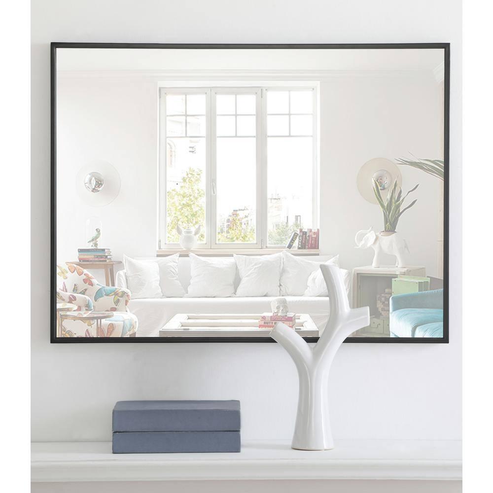 Elegant Lighting Metal Frame Square Mirror 24 inch in Black