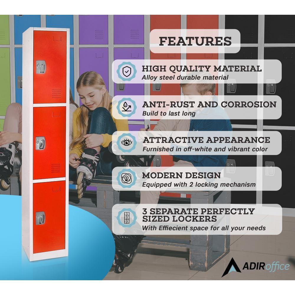 AdirOffice 3 - Tier 3 - Sections 12" Wide Storage Locker