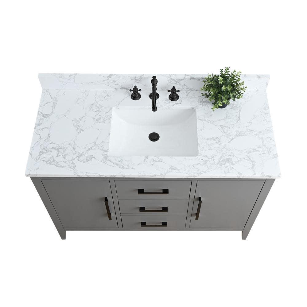48'' Single Bathroom Vanity with Engineered Marble Top