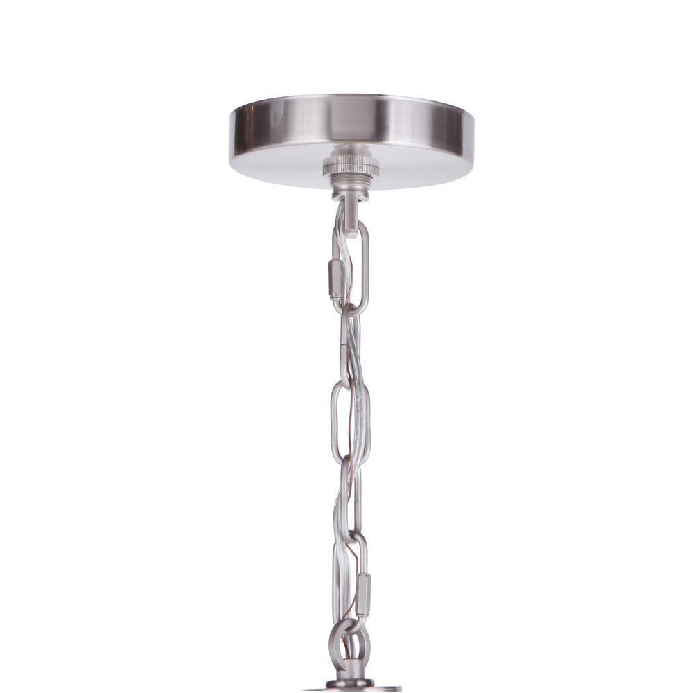 Larrson 8-Light Brushed Polished Nickel Finish Transitional Chandelier for Kitchen/Dining/Foyer, No Bulbs Included