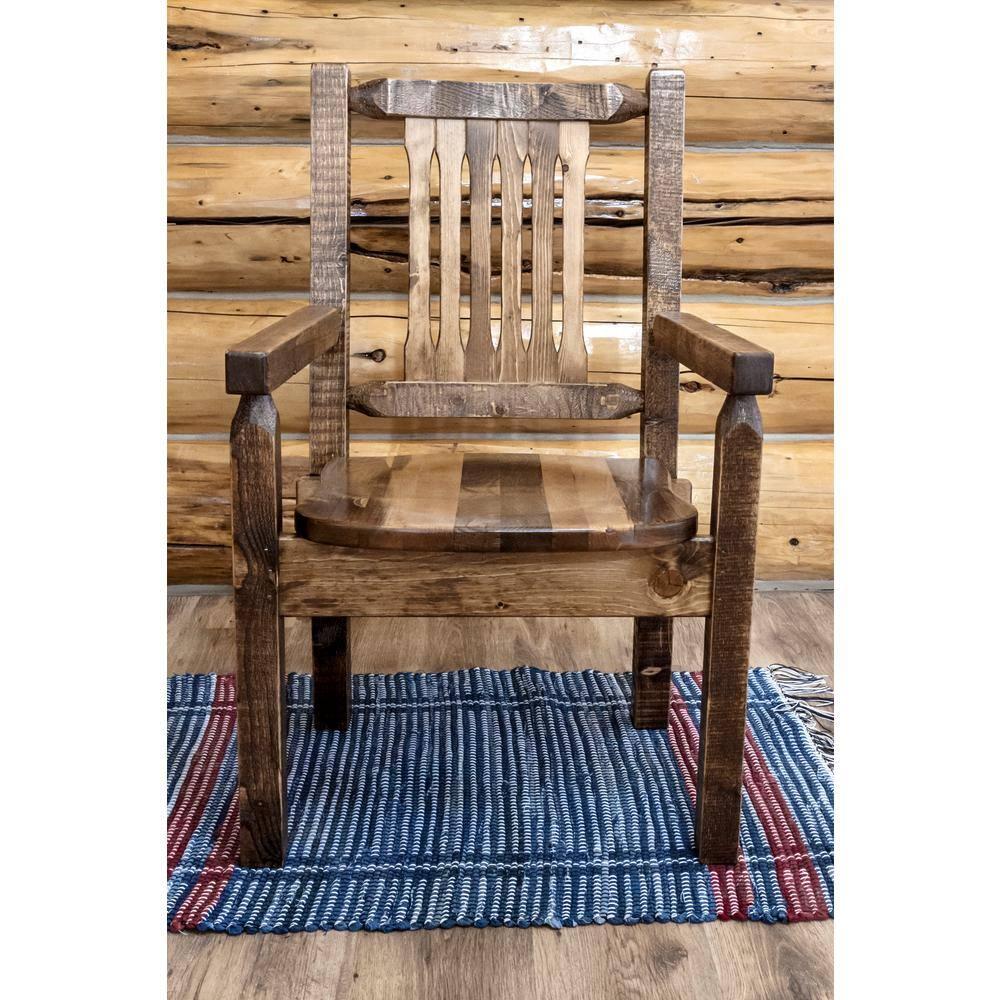 Homestead Collection Captain's Chair, Stain & Clear Lacquer Finish w/ Ergonomic Wooden Seat