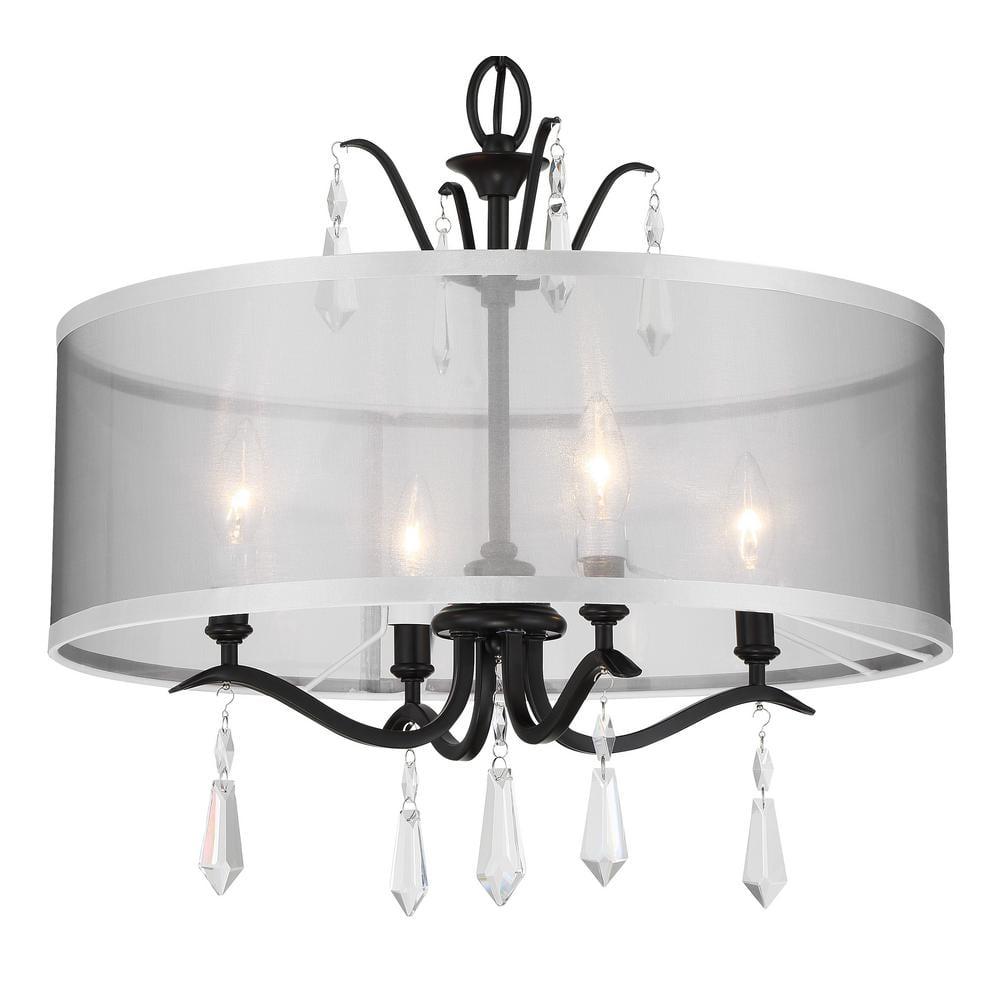 4443-66A-Minka Lavery-Laurel Estate - 4 Light Convertible Foyer-19.13 Inches Tall and 20 Inches Wide-Coal Finish    -Traditional Installation