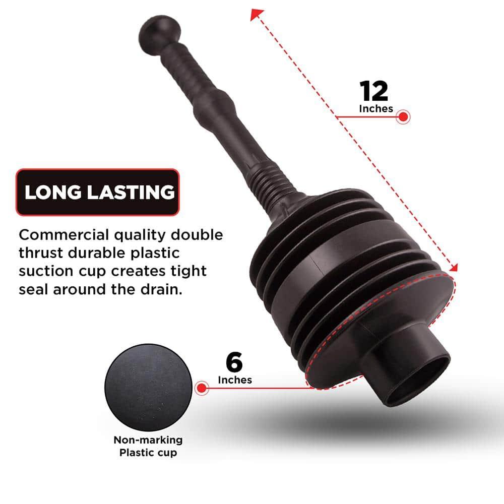 Supply Giant SU3227 Accordion Toilet Plunger, Unclogs Sinks, Toilets, and baths, with Large Bellows for Extra Powerful Plunge