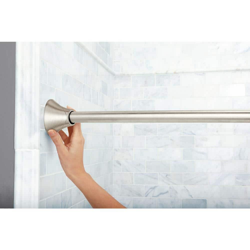 Moen 5-Foot Adjustable Tension Single Curved Shower Curtain Rod