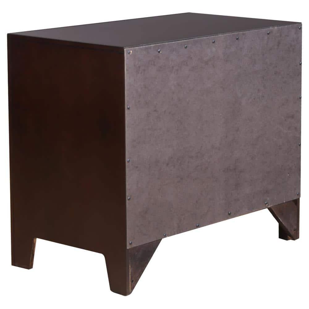 Coaster Contemporary Style Nightstand, Cappuccino Finish