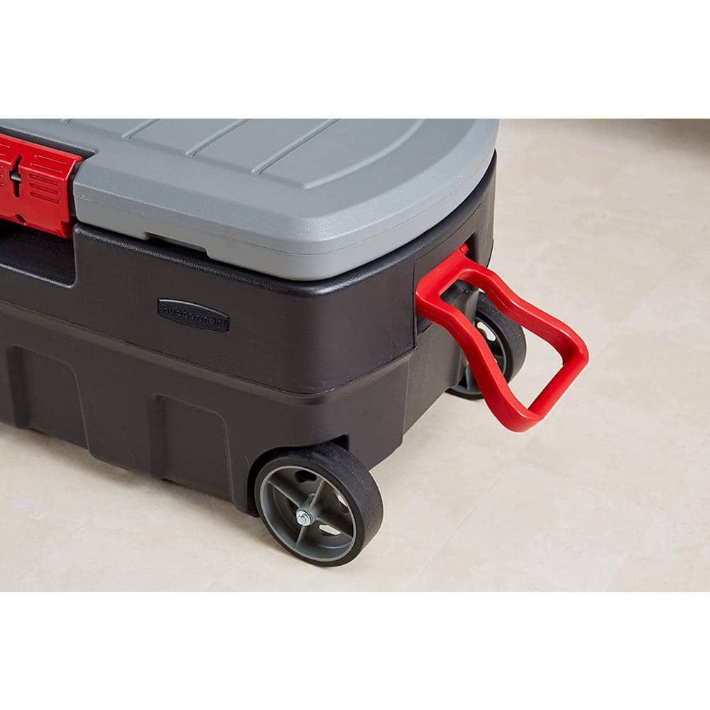 Rubbermaid Rubbermaid 35 Gal Wheeled Action Packer Heavy Duty Storage Tote with Lockable Lid