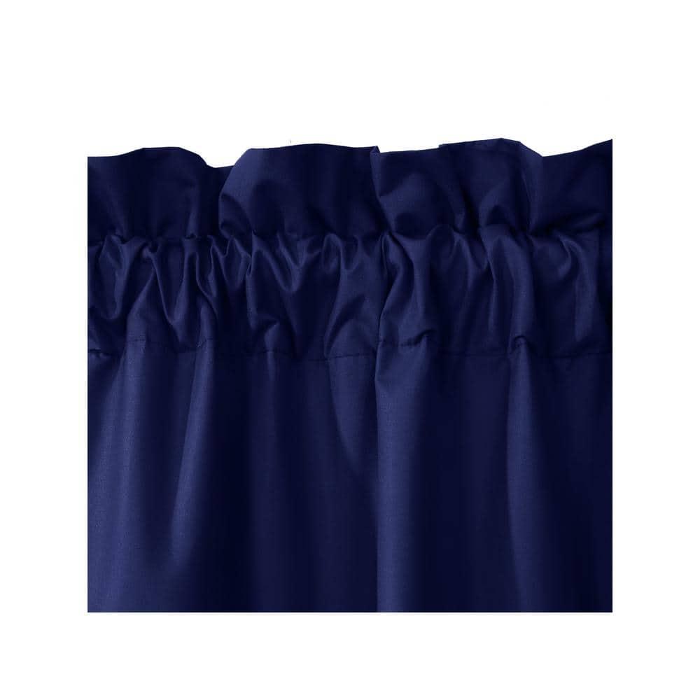 Commonwealth Thermalogic Prescott 5-Piece Window Covering Set With 3" Rod Pocket - 80"x63" - Navy