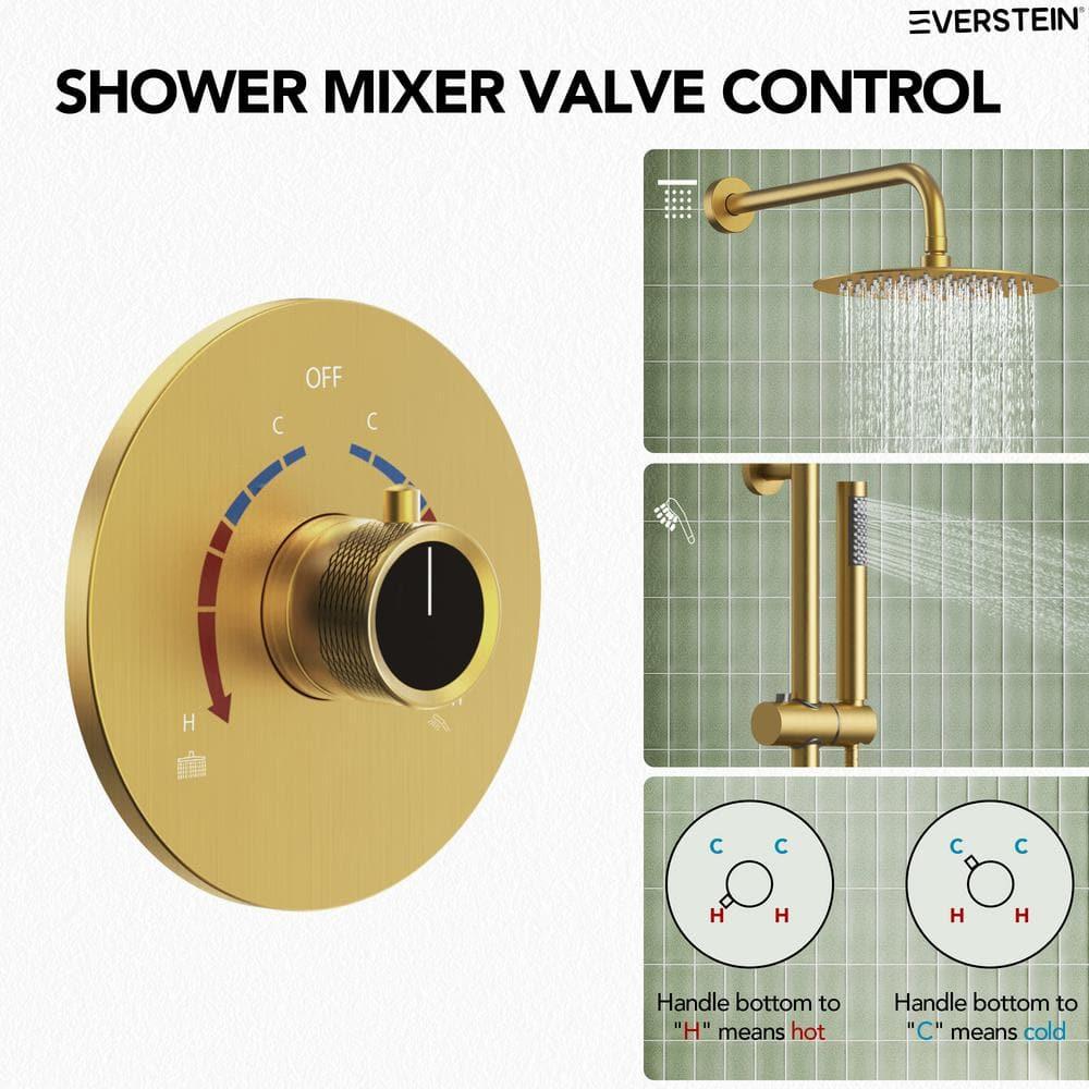 RainfallCascade 10" Pressure Balanced Slide BarShower System with Rough-In Valve
