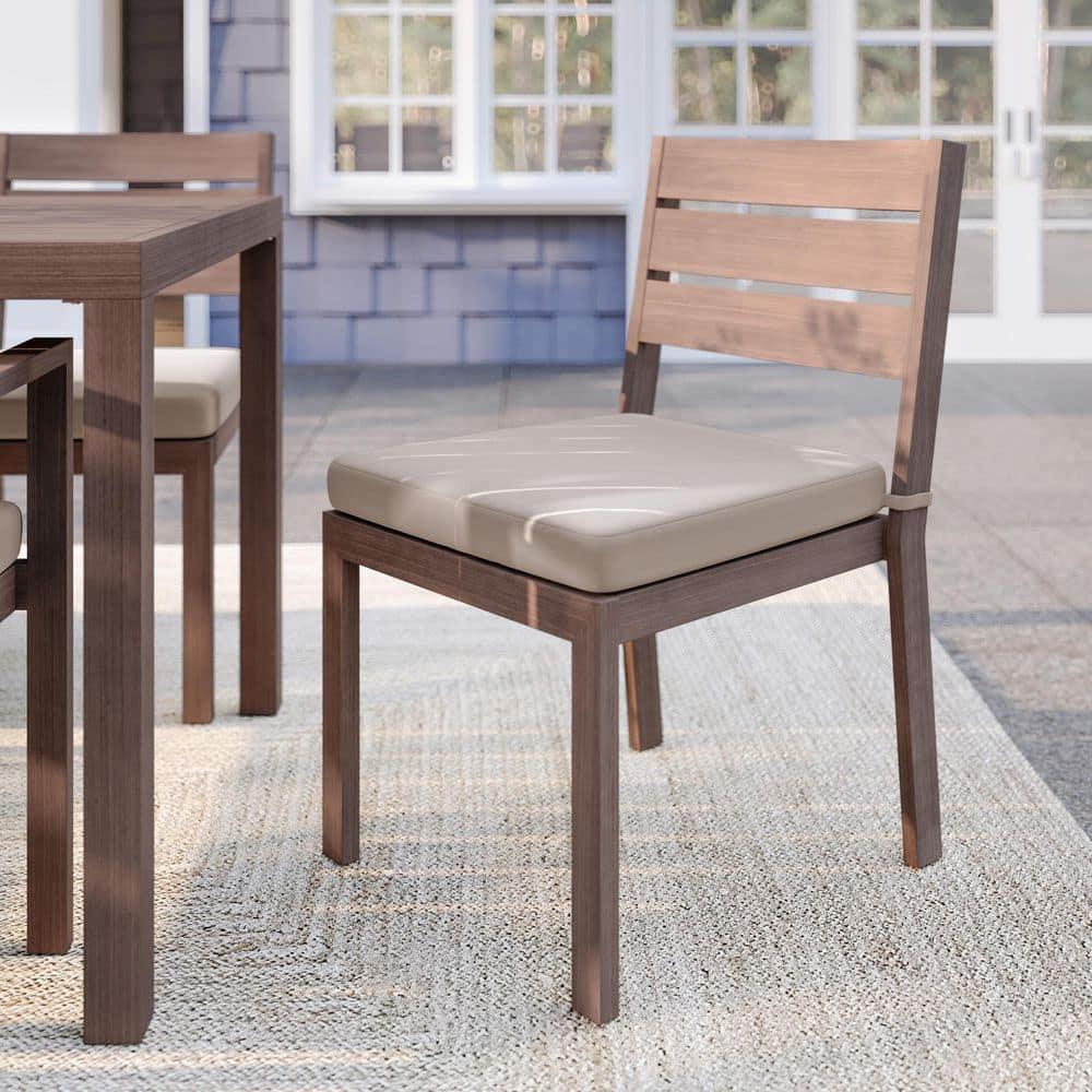 Martha Stewart Martha Stewart Bedford All-Weather Stacking Patio Side Dining Chair With Seat Cushion