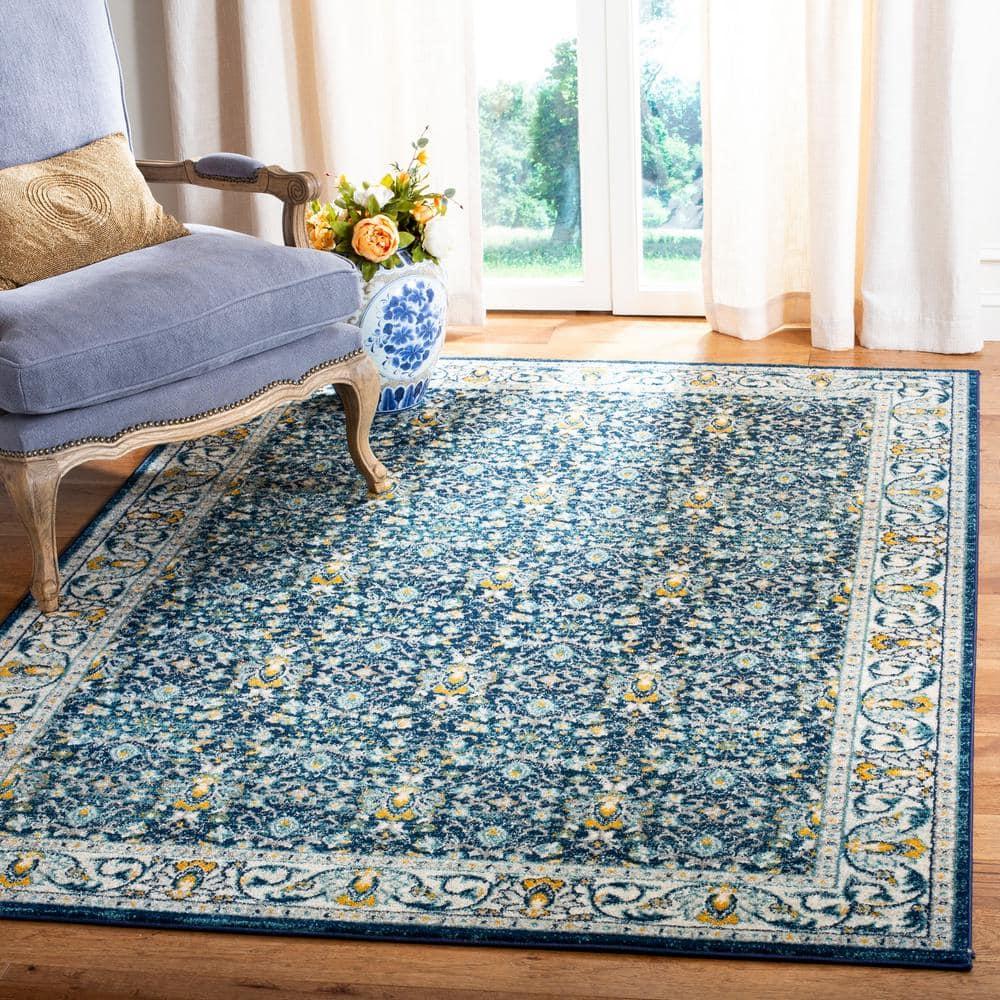 Madison MAD151 Power Loomed Indoor Accent Rug - Navy/Creme - 3'x5' - Safavieh