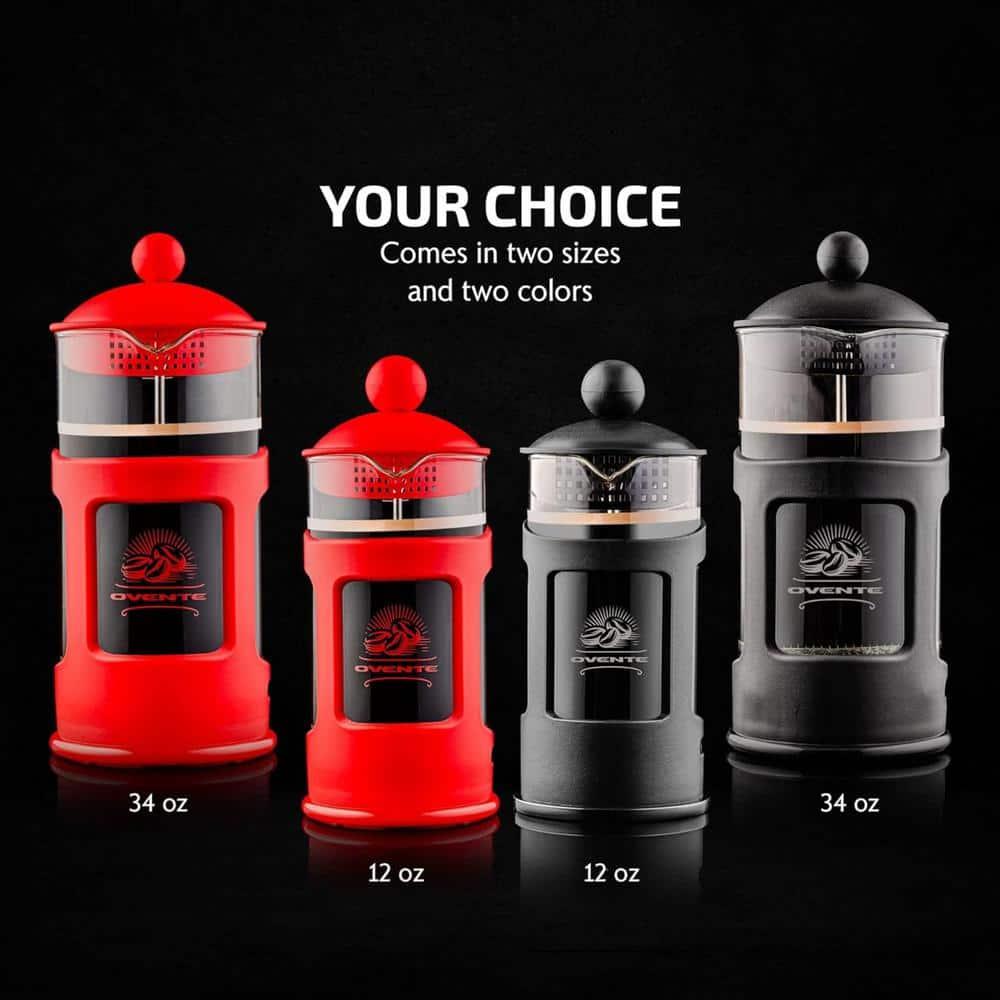 Ovente OVENTE 12 Ounce French Press Coffee Tea and Espresso 4 Filter Stainless-Steel FPT12R