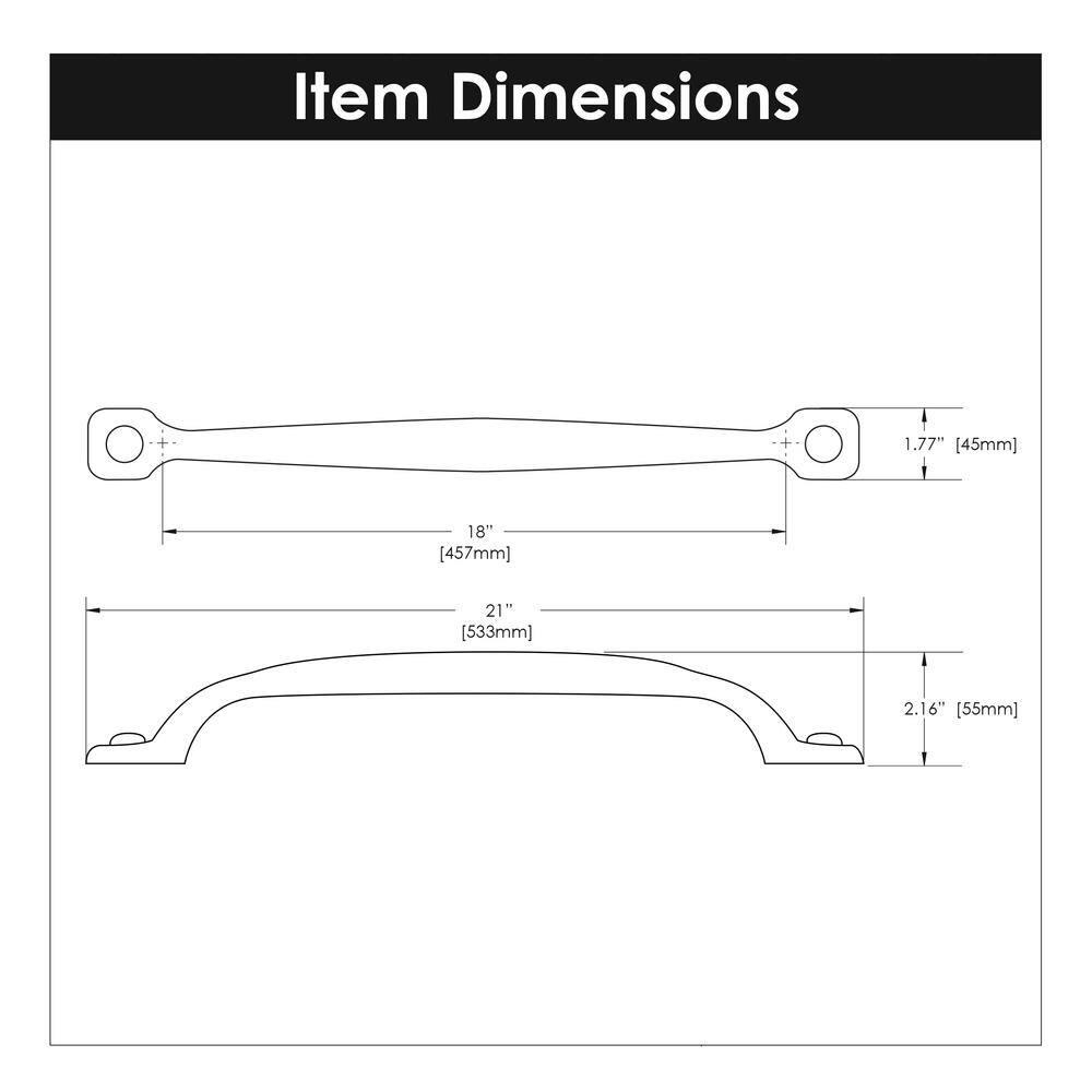Refined 18" Center to Center Appliance Pull