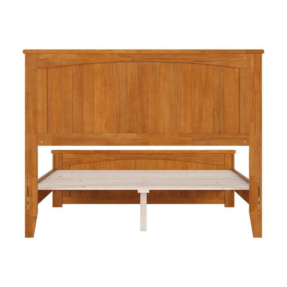 AFI Naples Full Solid Wood Low Profile Platform Bed with Matching Footboard, Light Toffee