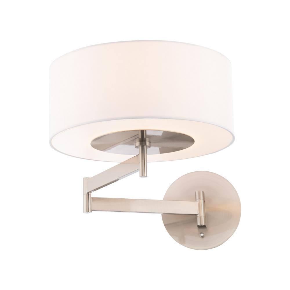 dweLED Chelsea 23.25-in W 1 -Light Brushed Nickel Transitional Integrated LED Wall Sconce