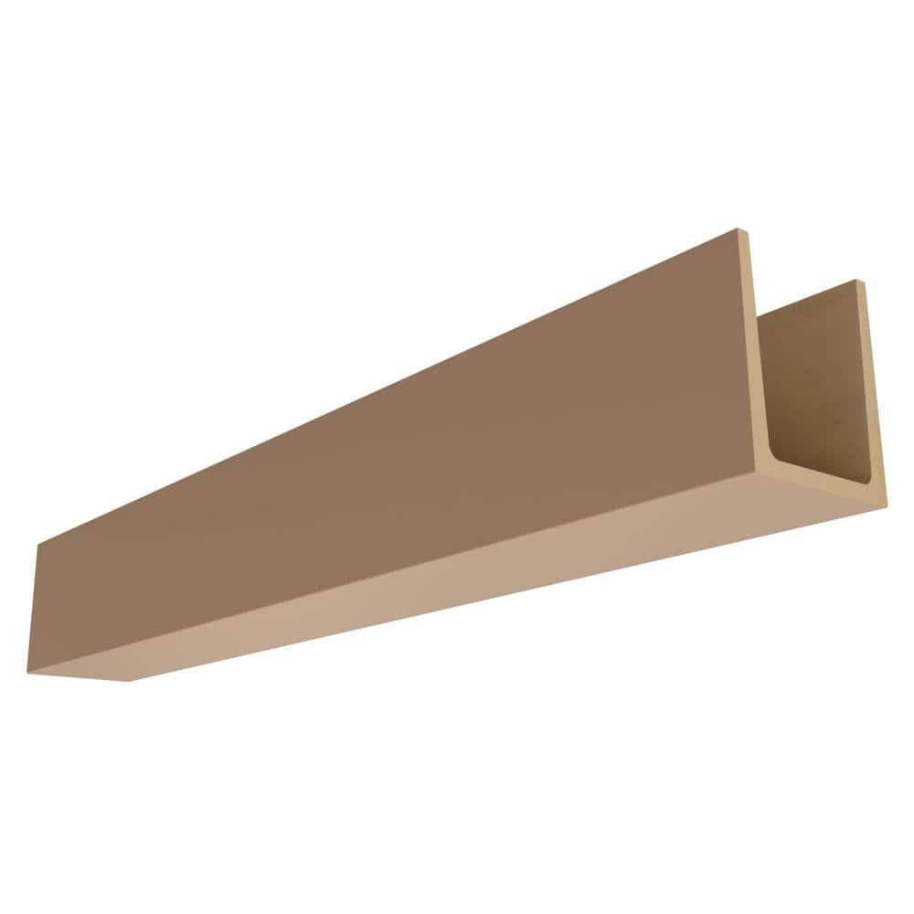 Sanded Smooth HeritageTimber Faux Wood 3-Sided Ceiling Beam (U-Beam)