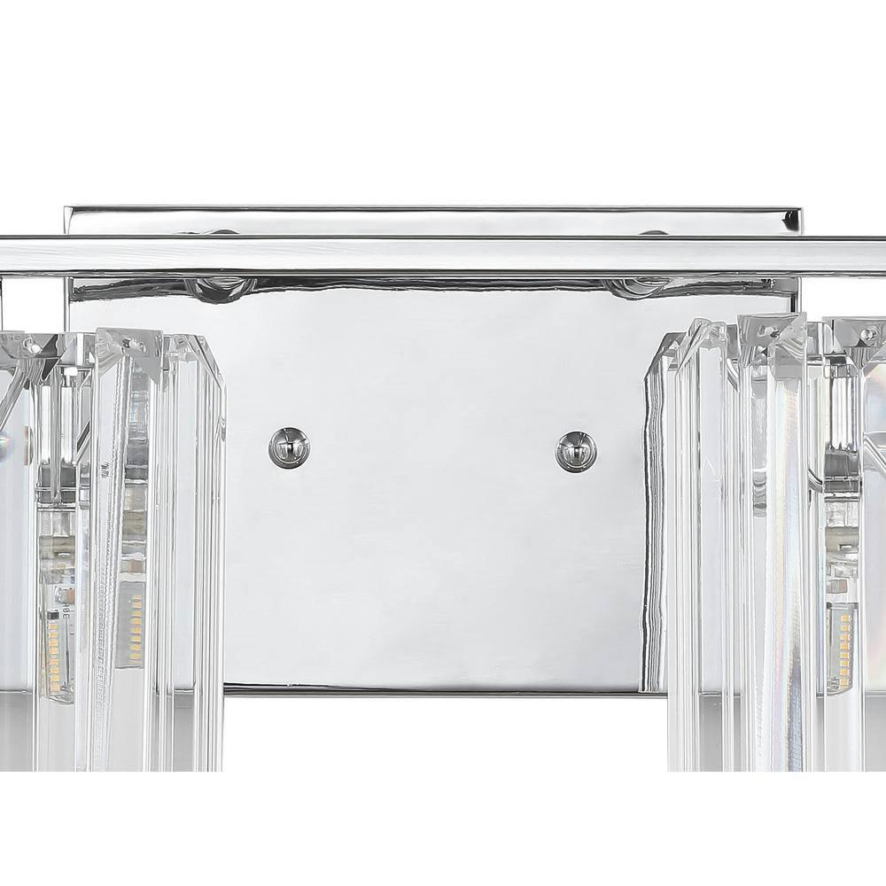 Coco Prism Vintage 23" 3-Light Metal/Glass Classic Glam LED Vanity Light, Chrome