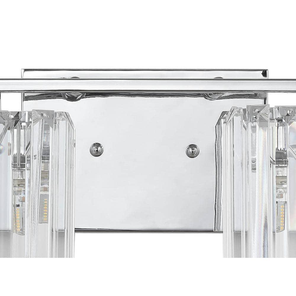 Coco Prism Vintage 29.75" 4-Light Metal/Glass Classic Glam LED Vanity Light, Chrome