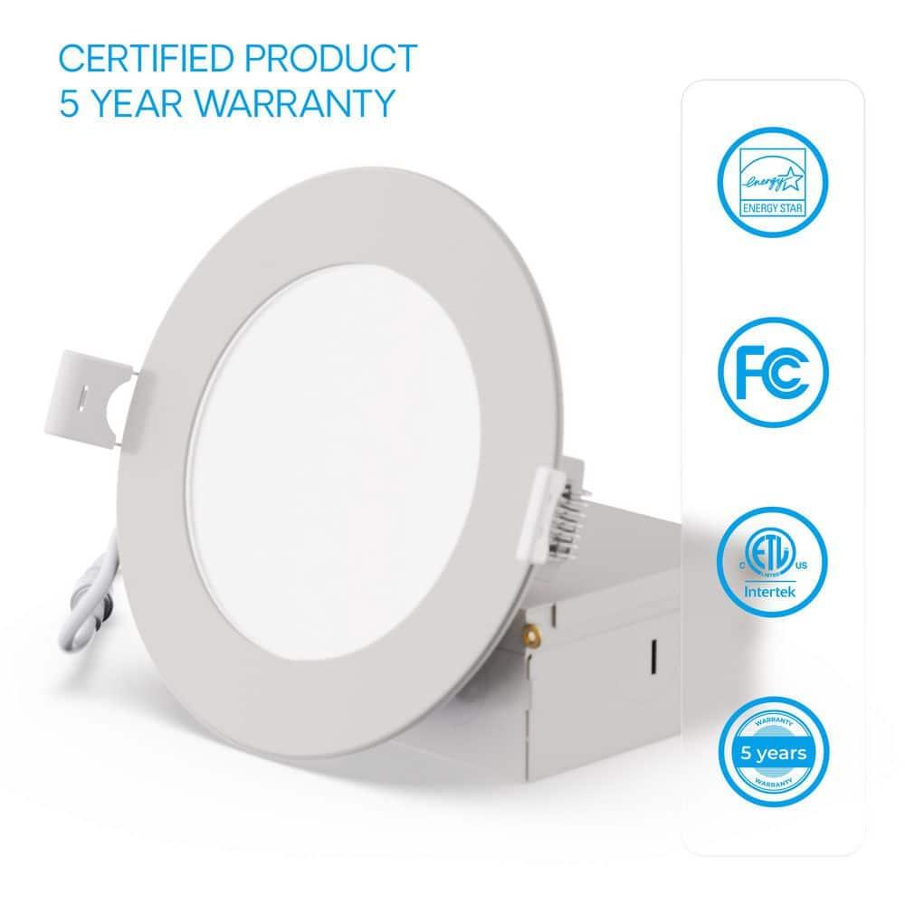 Infibrite IB-002-1-12W-HLW-24PK 6'' Tunable Color Temperature Dimmable Air-Tight IC Rated LED Canless Recessed Lighting Kit (Set of 24)