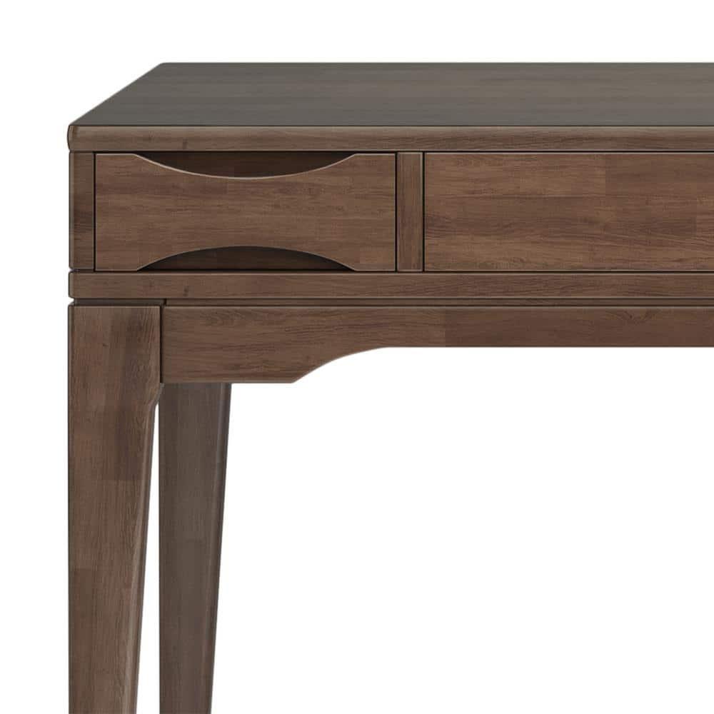 Simpli Home Harper Solid Wood Desk, Contemporary Style with Keyboard Tray and Storage