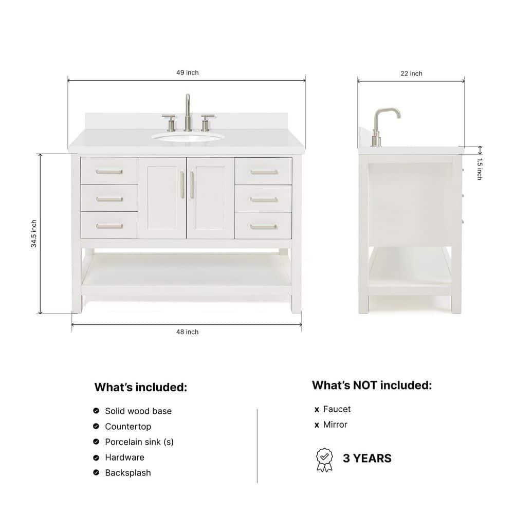 Magnolia 49" Single Bathroom Vanity Set