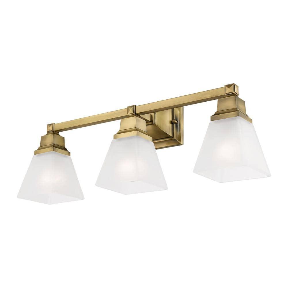 Livex Lighting Mission 3 - Light Vanity in  Antique Brass