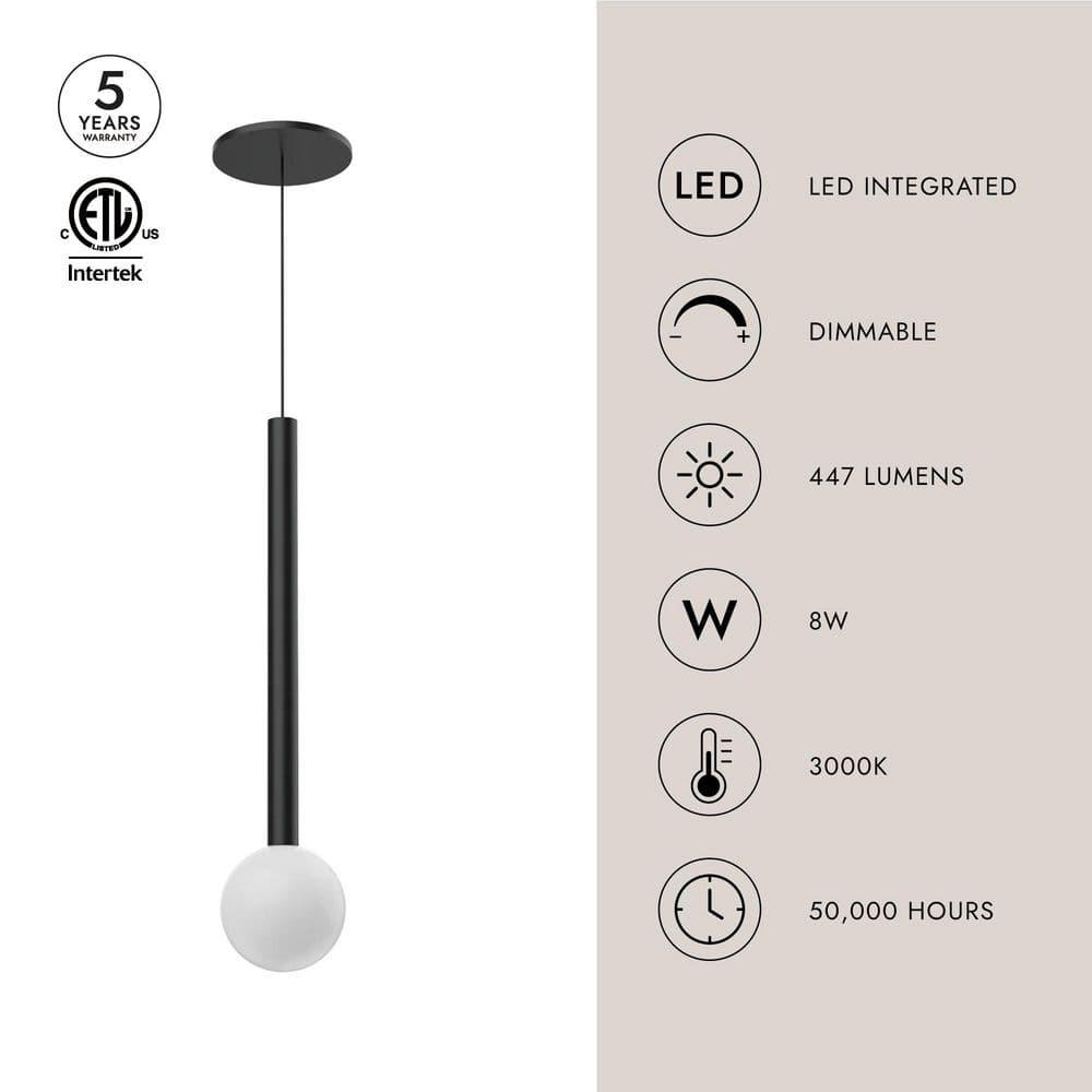 Elixir Single Light Glass Dimmable LED Pendant