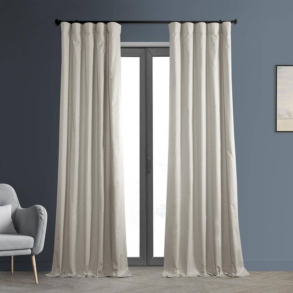 Hazelwood Beige Solid Cotton Blackout Curtain (1 Panel), Hazelwood Beige, 50W X 108L