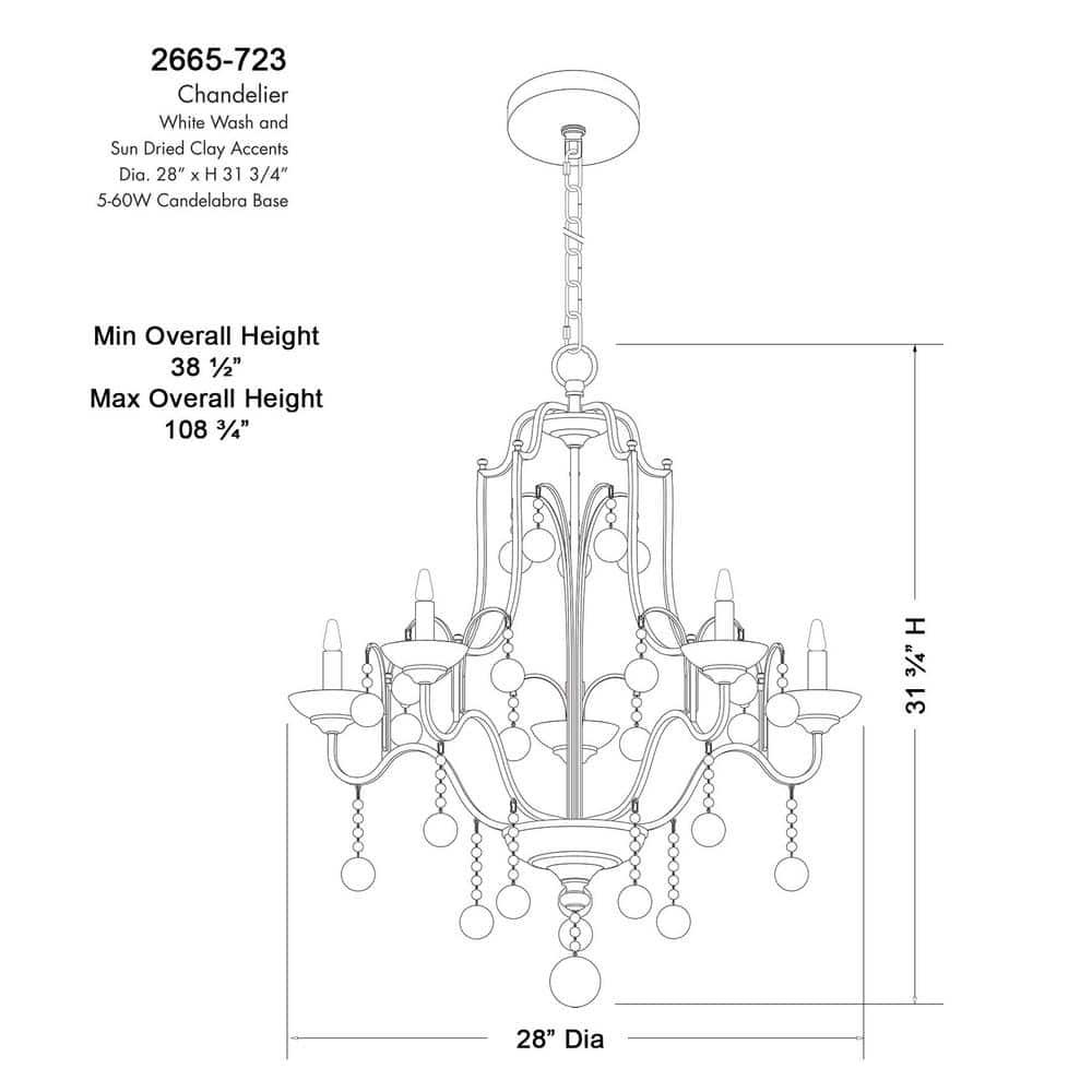 Minka Lavery - Colonial Charm - 5 Light Chandelier-31.75 Inches Tall and 28