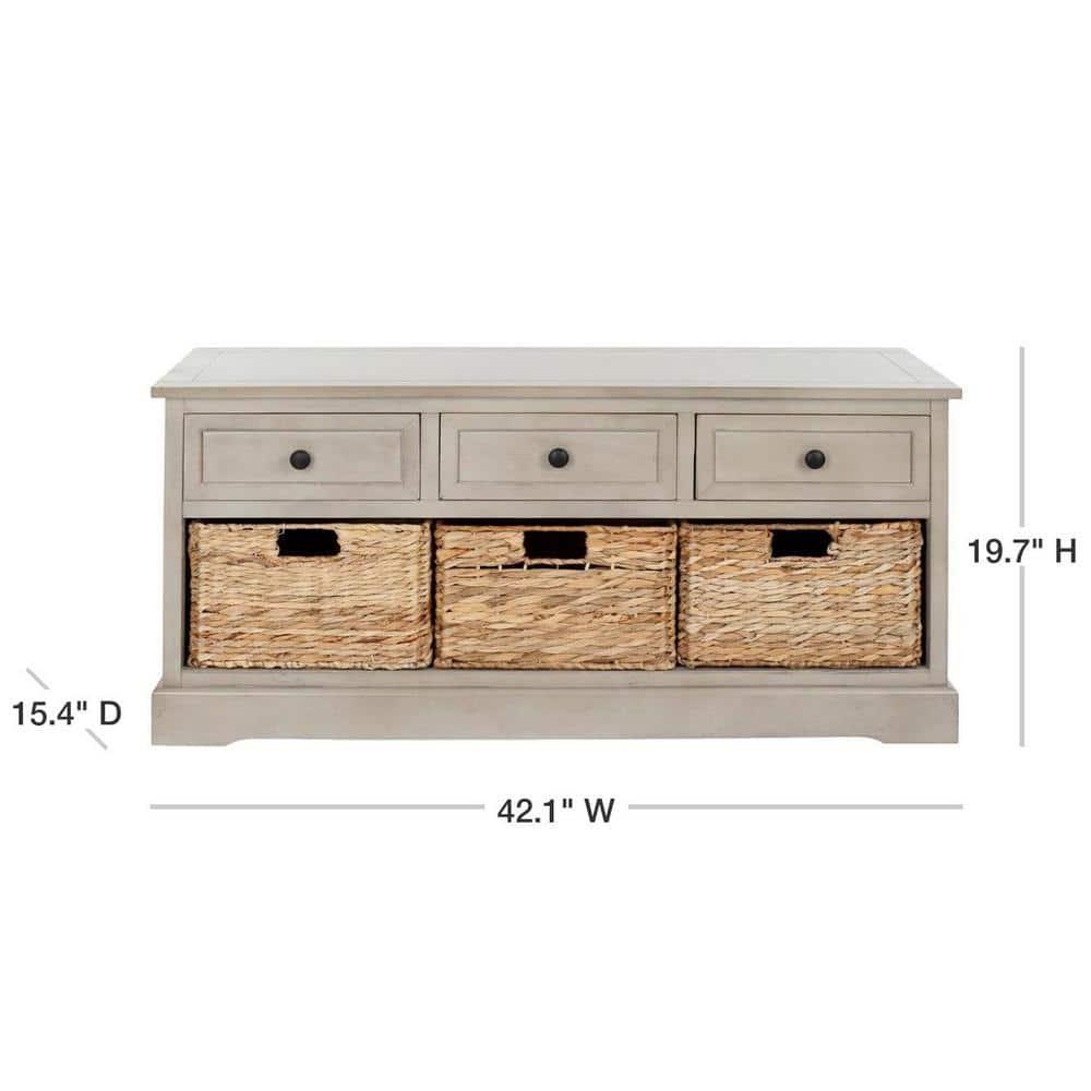 Adayla Solid Wood Drawers Storage Bench