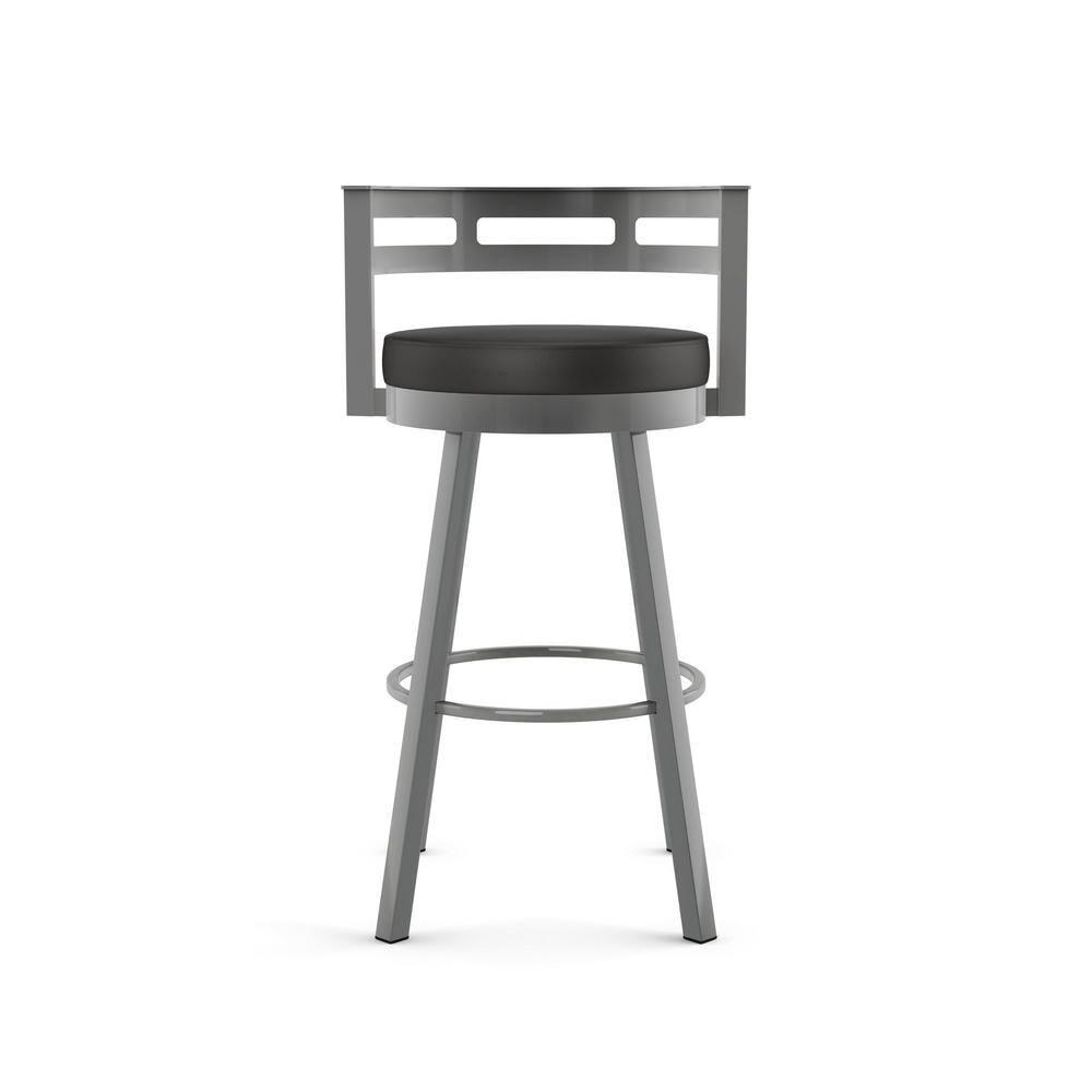 Amisco Render Upholstered Counter Height Barstool: Faux Leather, Steel Frame, Fixed Height