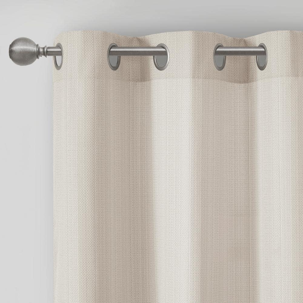 Madison Park Galen Basketweave Room Darkening Curtain Panel Pair (Set of 2)